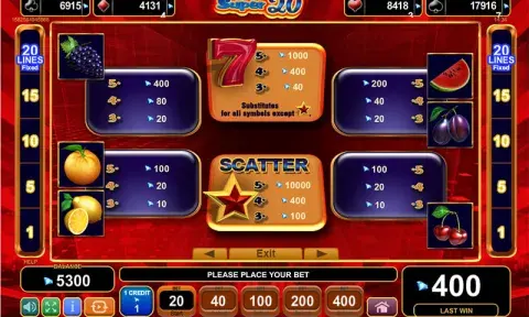 Super 20 Slot Game