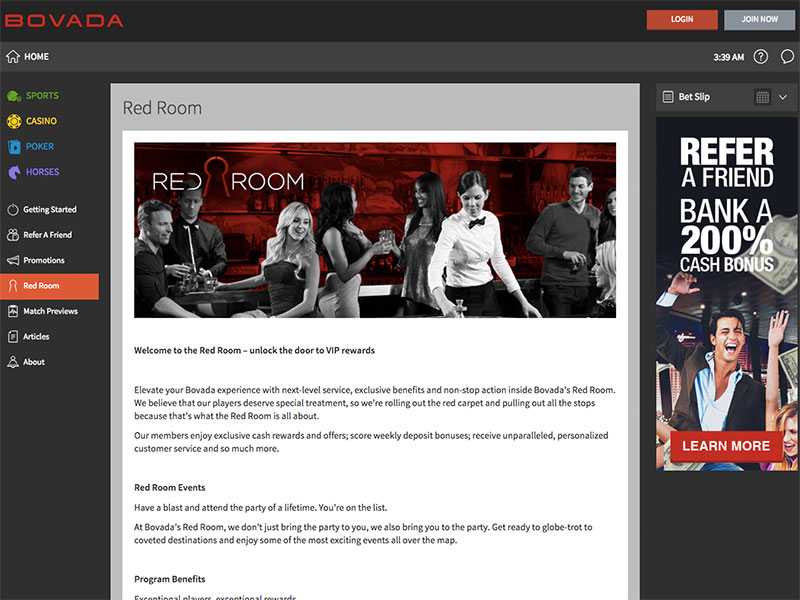 Bovada Red Room