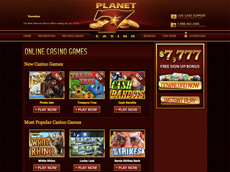 Planet 7 Casino Mobile Login
