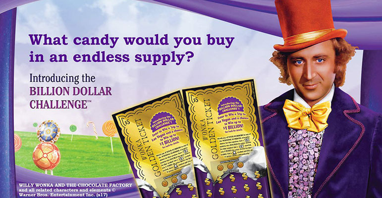 Earn $1 Billion on the Willy Wonka Scratch Card by Scientific Games