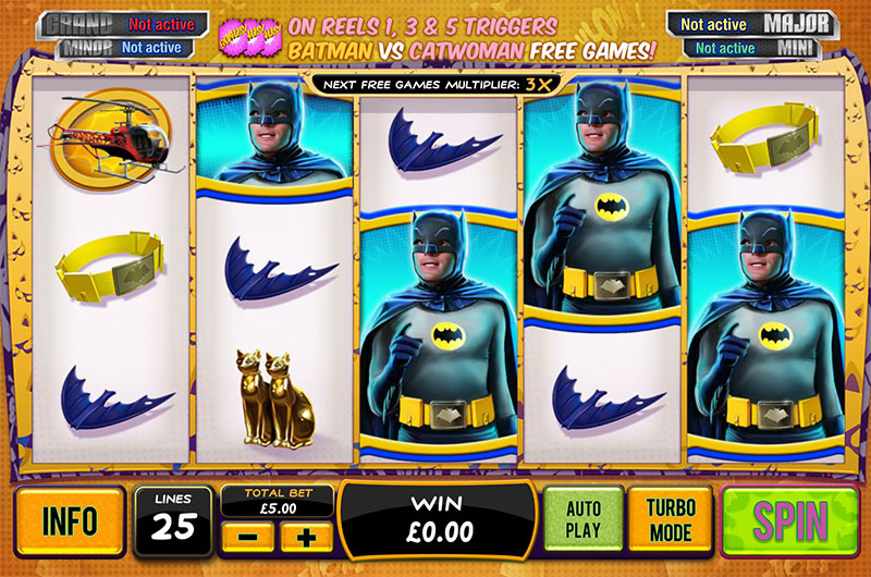 Find the bonus symbols to win payouts multipliers, diamonds and a huge number of free spins.Keep the reels spinning and the progressive jackpot game could begin and award you a life-changing win.Batman and Catwoman Cash a 5 reel slot with 3 rows and 25 fixed paylines.Sason