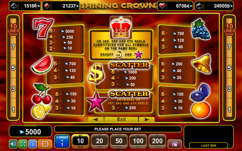Shining crown online slot machine