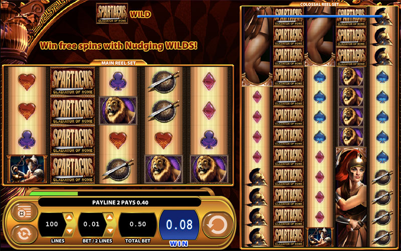 21/12/ · The free online Spartacus Gladiator of Rome slot machine has only one bonus game, and to obtain it, a player need to collect three or more Colosseum-Scatter symbols.Scatter only appears on reels 1, 3 and 5 on the main reel, and also on the same positions on the Colossal reel set.Also, Free Spins can be re-trigger during this mode.4,4/5(82).