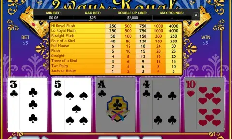 2 Ways Royal игра на Royal Video Poker онлайн