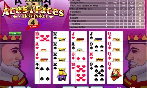Видео покер 4 Line Aces and Faces