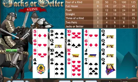 4 line Jacks or Better Video Poker Free