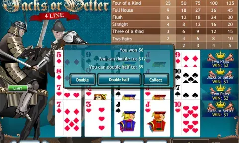 4 line Jacks or Better Video Poker Game