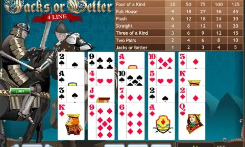 4 line Jacks or Better Video Poker Online