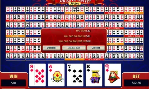 50 Line Jacks or Better Video Poker Game