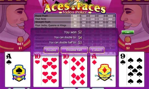 Aces and Faces Video Poker Free