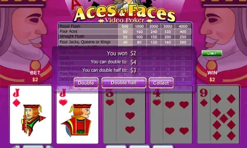 Aces and Faces Video Poker Online
