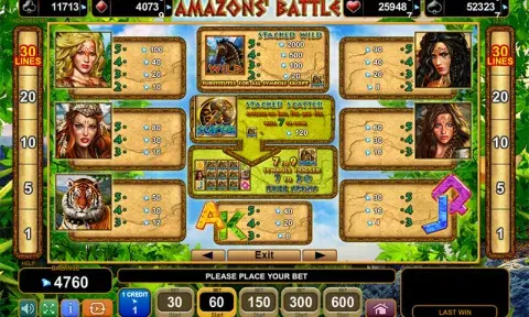 Amazons Battle Slot Game