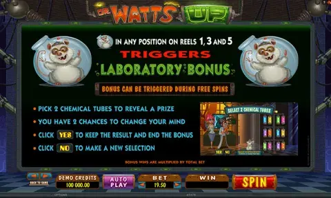 Dr Watts Up Slot Paytable