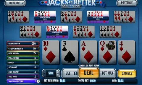 Jacks or Better Multi Hand Game