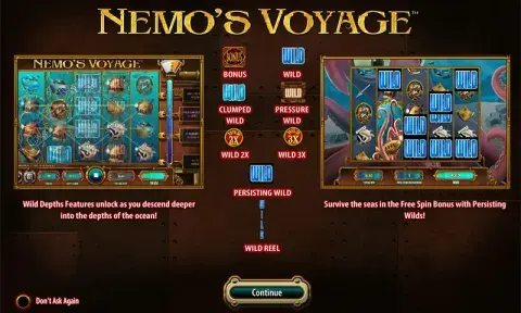 Nemo’s Voyage Slot Paytable