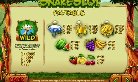 Snake Slot Paytable