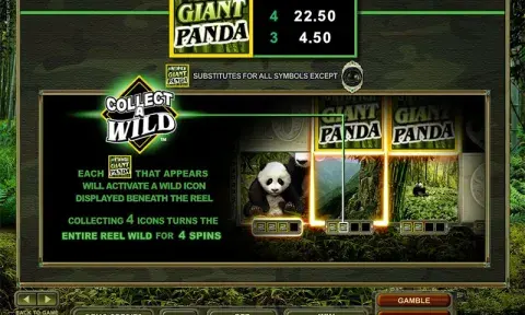 Untamed Giant Panda Slot Paytable