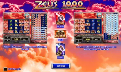 Zeus 1000 Slot Paytable